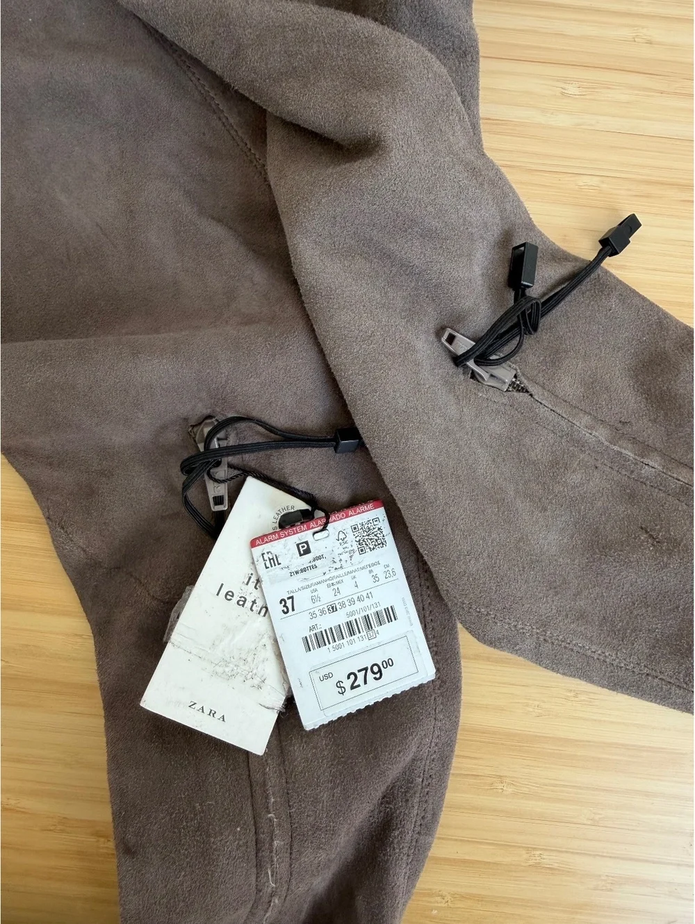 Zara Taupe Suede Leather Stretch Over-the-Knee Flat Boots EU 37 / US 6.5
